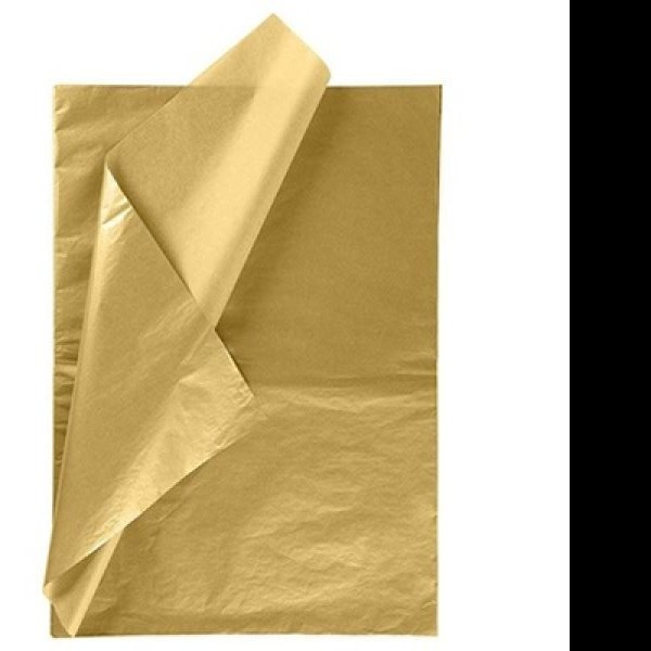 PAPEL CHINA PASCUA 70X50CM. PAQUETE C100 COL .DORADO MET.